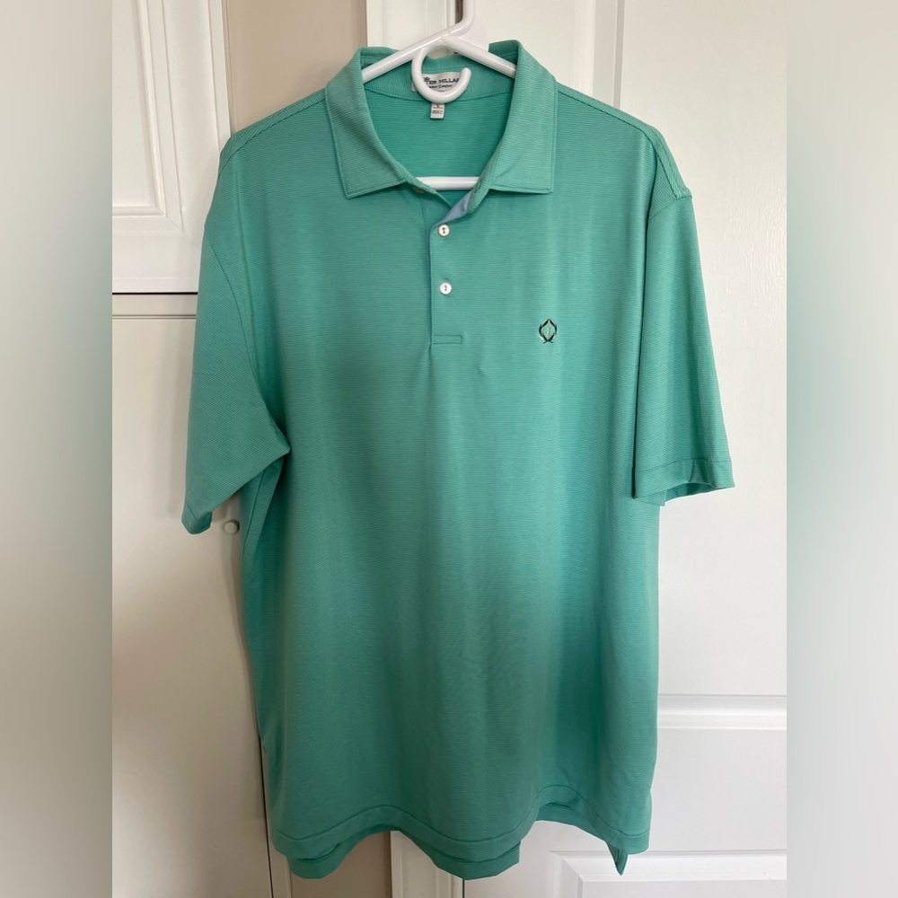 Peter Millar summer comfort men’s polo shirt size large. Striped.